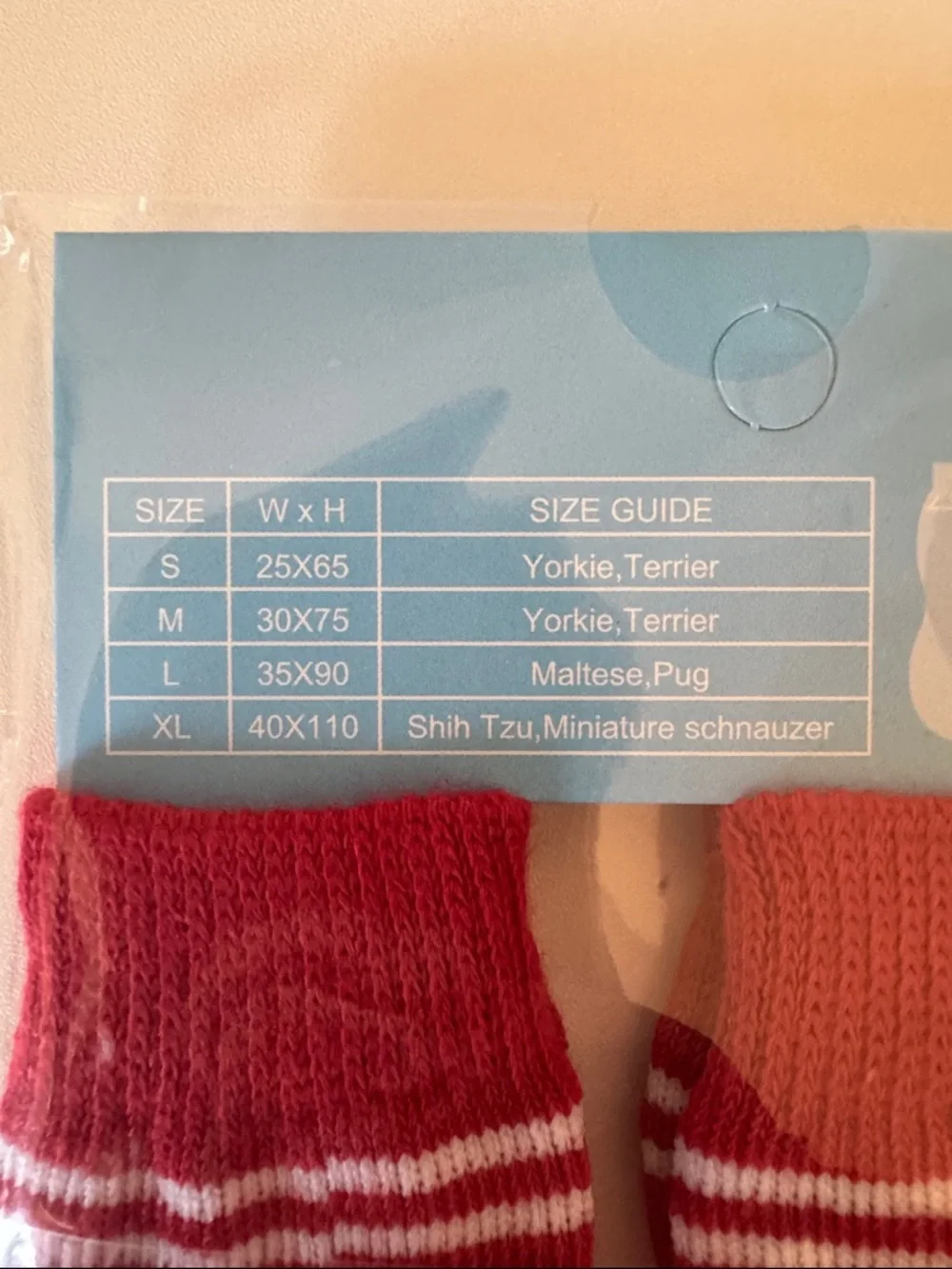 Red Dog Socks with Green Christmas Tree - Non-Skid